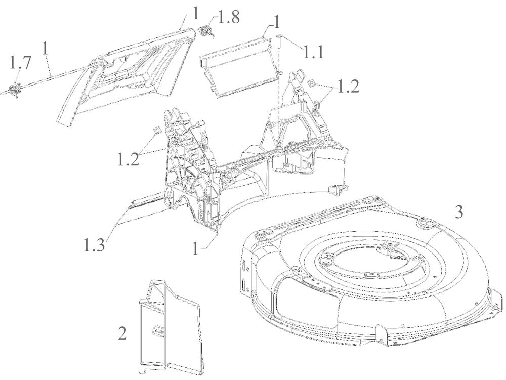 Deck Diagram and Parts List for 12AVO2R3752 2024 Yard Machines Lawn Mower